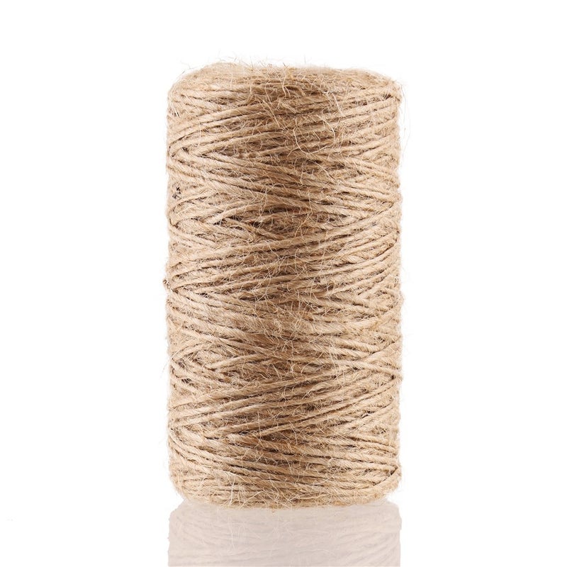 CCINEE 328 Feet Natural Jute Twine 1MM for Arts and Crafts Jute Rope Packing String for Gardening String Natural Rustic String Gift wrap Twine - Image 1